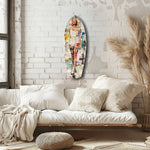Blonde Bombshell in Vintage Swim Suit Glass Wall Art