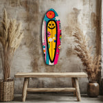 Smiley Surfing Glass Wall Art