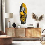 Wild-Haired Genius Listening Glass Wall Art