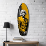 Wild-Haired Genius Listening Glass Wall Art