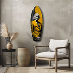 Wild-Haired Genius Listening Glass Wall Art