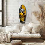 Wild-Haired Genius Listening Glass Wall Art