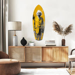 Wild-Haired Genius Posing Glass Wall Art