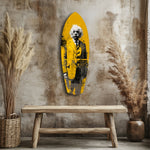 Wild-Haired Genius Posing Glass Wall Art