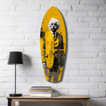 Wild-Haired Genius Posing Glass Wall Art