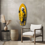 Wild-Haired Genius Posing Glass Wall Art