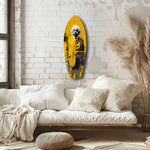 Wild-Haired Genius Posing Glass Wall Art