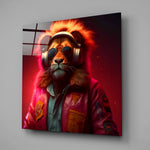 Hippie Lion Glass Wall Art || Designers Collection