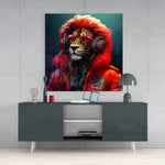Hippie Lion Glass Wall Art || Designers Collection