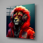 Hippie Lion Glass Wall Art || Designers Collection