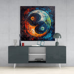 Sophisticated Ying and Yang Glass Wall Art || Designers Collection