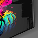 Retro Rabbit Glass Wall Art