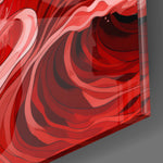 Red Waves Glass Wall Art|| Designer's Collection