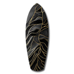 Golden Waves Glass Wall Art