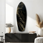 Golden Waves Glass Wall Art