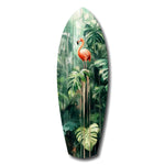 Tropical Flamingo Haven Glass Wall Art