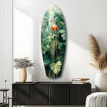 Tropical Flamingo Haven Glass Wall Art