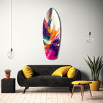Abstract Paint Brushes Glass Wall Art