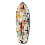 Blonde Bombshell in Vintage Swim Suit Glass Wall Art