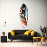 Sneakers Jump Glass Wall Art