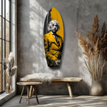 Wild-Haired Genius Listening Glass Wall Art