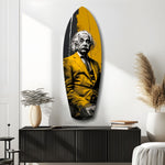 Wild-Haired Genius Listening Glass Wall Art