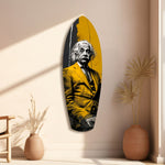 Wild-Haired Genius Listening Glass Wall Art