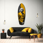 Wild-Haired Genius Listening Glass Wall Art