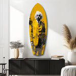 Wild-Haired Genius Posing Glass Wall Art