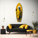 Wild-Haired Genius Posing Glass Wall Art