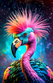 Eclectic Flamingo – 3D Relief Painting with Neon Colors