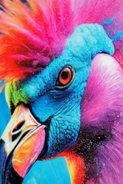 Eclectic Flamingo – 3D Relief Painting with Neon Colors