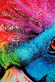 Eclectic Flamingo – 3D Relief Painting with Neon Colors