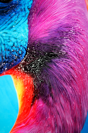 Eclectic Flamingo – 3D Relief Painting with Neon Colors