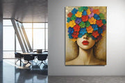 Bloemenmasker Canvas Schilderij