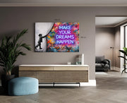 Graffiti Gordijn Canvas Schilderij