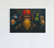 De Drie Apentrots Canvas Schilderij