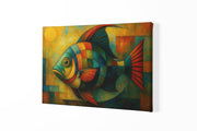 Moderne Abstracte Vis Canvas Schilderij