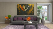 Elegante Vogel Canvas Schilderij