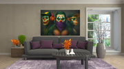 Street Art Apen Canvas Schilderij
