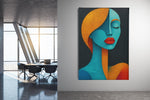 Vrouw Gezicht Abstract Schilderij