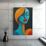 Vrouw Gezicht Abstract Schilderij