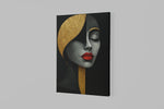 Abstracte Vrouw Canvas Schilderij  Zwart Goud