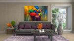 Moderne Kunst met paraplu's Canvas Schilderij