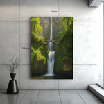 Prachtige waterval in het bos Canvas Schilderij