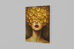 Bloemenhoofd Vrouw Canvas Schilderij