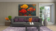 Kleurrijke Vissen Moderne Canvas Schilderij