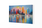 Kleurrijke Stad op Canvas Schilderij