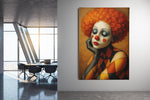 Vrouwelijke Clown Canvas Schilderij