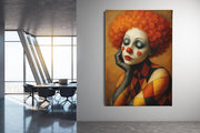 Vrouwelijke Clown Canvas Schilderij